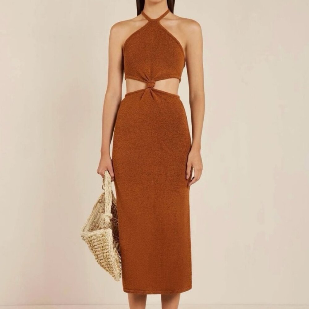 NWT Cult Gaia Cameron Knit Dress in Amber